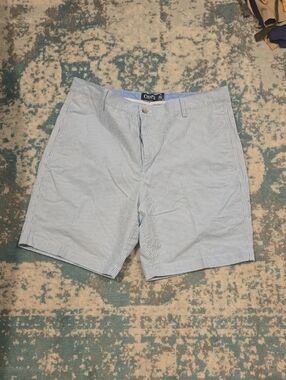 Chaps Light Blue and White Pinstripe Flat Front Shorts
